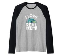 I Love Real Estate Enthusiast Pride Raglan Baseball Tee