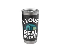 I Love Real Estate Enthusiast Pride Stainless Steel Insulated Tumbler