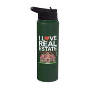 I Love Real Estate Statement Home Stainless Steel Insulated Water Bottle