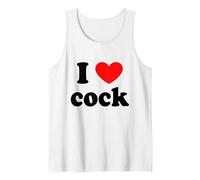 I Love Red Heart Cock Tank Top, Men, White, Large