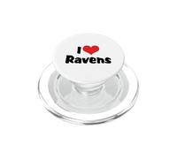 I Love Red Heart Ravens - Corvid Raven Crow Bird Lover PopSockets PopGrip for MagSafe