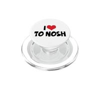I Love Red Heart To Nosh - Yiddish Slang Eat Snack Nibble PopSockets PopGrip for MagSafe