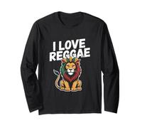 I Love Reggae Lion Rasta Crown Colors Long Sleeve T-Shirt