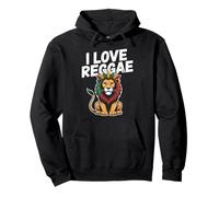 I Love Reggae Lion Rasta Crown Colors Pullover Hoodie