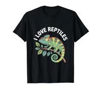 I Love Reptiles Chameleon Enthusiast Value Graphic T-Shirt, Men, Black, XL