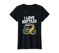 I Love Reptiles Serpent Enthusiast Design Value Graphic T-Shirt, Women, Black, XL