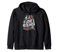 I Love Research Science Chemistry DNA Zip Hoodie