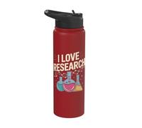 I Love Research Science Lab DNA Enthusiast Stainless Steel Insulated Water Bottle