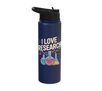 I Love Research Science Lab DNA Enthusiast Stainless Steel Insulated Water Bottle
