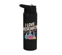 I Love Research Science Lab DNA Enthusiast Stainless Steel Insulated Water Bottle