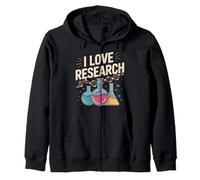 I Love Research Science Lab DNA Enthusiast Zip Hoodie