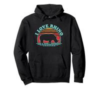 I Love Rhino Silhouette Pullover Hoodie