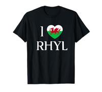 I Love RHYL Wales Flag Heart Dragon Welsh T-Shirt