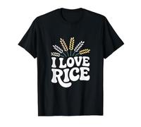 I Love Rice Grain Enthusiast Design Value Graphic T-Shirt, Men, Black, XL