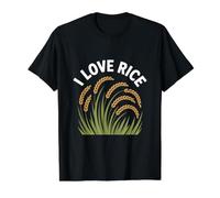 I Love Rice Grains Wholesome Fields Value Graphic T-Shirt, Men, Black, L