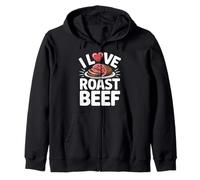 I Love Roast Beef Carnivore BBQ Pitmaster Kitchen Humor Zip Hoodie