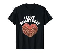 I Love Roast Beef Heart Stack Meat Lover BBQ Value Graphic T-Shirt, Men, Black, XL