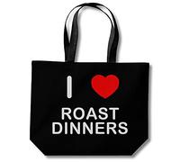 I Love Roast Dinners - Black Cotton Shopping Bag