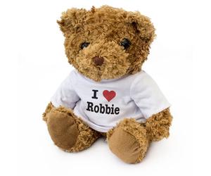 I LOVE ROBBIE - Teddy Bear - Cute Soft Cuddly Adorable - Gift Present