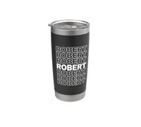 I Love Robert Retro Pattern Personalized First Name Stainless Steel Insulated Tumbler