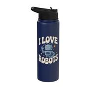I Love Robots Enthusiasts Spark Joy Stainless Steel Insulated Water Bottle
