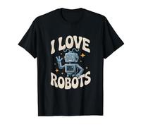 I Love Robots Enthusiasts Spark Joy Value Graphic T-Shirt, Men, Black, L