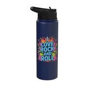 I Love Rock and Roll Music Passion Stainless Steel Insulated Water Bottle