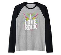 I Love Rock Bold Vibrant Music Expression Raglan Baseball Tee