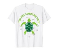 I Love Rock Climbing and Turtle - Boulder Bouldering T-Shirt