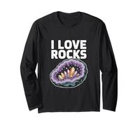 I Love Rocks Geode Crystal Design Long Sleeve T-Shirt