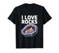 I Love Rocks Geode Crystal Design Value Graphic T-Shirt