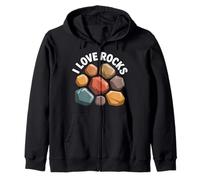 I Love Rocks Geology Enthusiast Rocks Zip Hoodie
