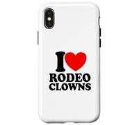 I Love Rodeo Clowns Red Heart Rodeo Clowns Case for iPhone X/XS