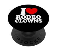 I Love Rodeo Clowns Red Heart Rodeo Clowns PopSockets Adhesive PopGrip