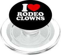 I Love Rodeo Clowns Red Heart Rodeo Clowns PopSockets PopGrip for MagSafe