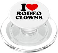 I Love Rodeo Clowns Red Heart Rodeo Clowns PopSockets PopGrip for MagSafe