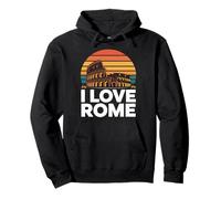I Love Rome Colosseum Retro Travel Design Pullover Hoodie