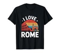 I Love Rome Retro Travel Adventure Value Graphic T-Shirt, Men, Black, L