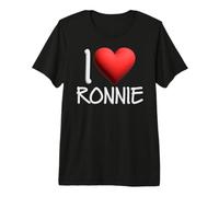 I Love Ronnie Name Personalized Men Guy BFF Friend Heart Premium T-Shirt