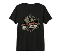 I Love Rucking Hiking Backpack Trail Walker Premium T-Shirt
