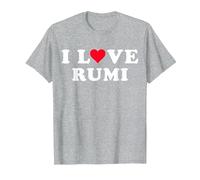 I Love Rumi Matching Girlfriend & Boyfriend Rumi Name T-Shirt, Men, Heather Grey, X-Large