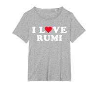 I Love Rumi Matching Girlfriend & Boyfriend Rumi Name T-Shirt, Women's Plus, Heather Grey, 1X