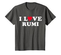 I Love Rumi Matching Girlfriend & Boyfriend Rumi Name T-Shirt, Youth, Asphalt Grey, X-Small