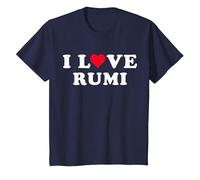 I Love Rumi Matching Girlfriend & Boyfriend Rumi Name T-Shirt, Youth, Navy Blue, Large