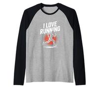 I Love Running Fitness Motivation Apparel Raglan Baseball Tee