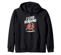 I Love Running Fitness Motivation Apparel Zip Hoodie