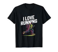 I Love Running Passionate Runner Spirit Value Graphic T-Shirt, Men, Black, L