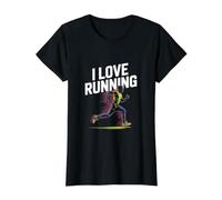I Love Running Passionate Runner Spirit Value Graphic T-Shirt, Women, Black, S