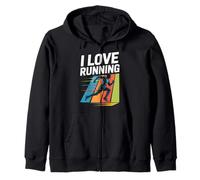 I Love Running Passionate Runner Spirit Zip Hoodie