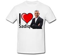 I Love Sadiq Khan T-Shirt Sizes S to XXL (UK, Alpha, L, Regular, Regular) White